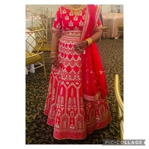 Indian Raw silk Lehnga with gotta patti work